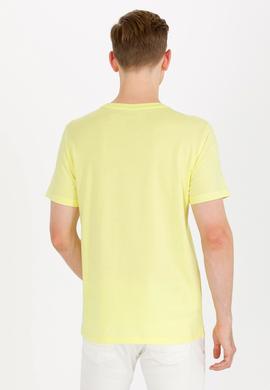 Erkek Açık Sarı Basic Bisiklet Yaka Tişört - 50264918008