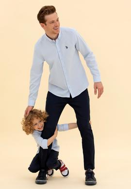 Erkek Açık Mavi Uzun Kollu Basic Gömlek - 50265664018