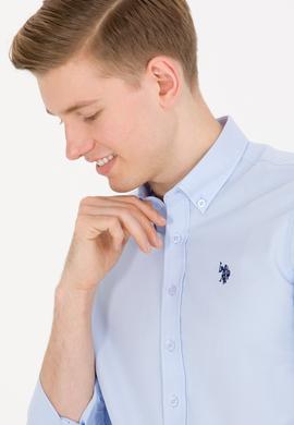 Erkek Açık Mavi Uzun Kollu Basic Gömlek - 50265664018