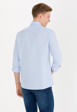 Erkek Açık Mavi Uzun Kollu Basic Gömlek - 50265664018