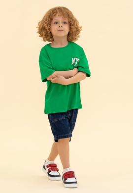 Çocuk Yeşil Bisiklet Yaka Tişört - 50266030022