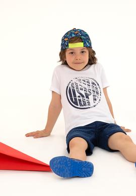 Çocuk Beyaz Bisiklet Yaka Tişört - 50266038039