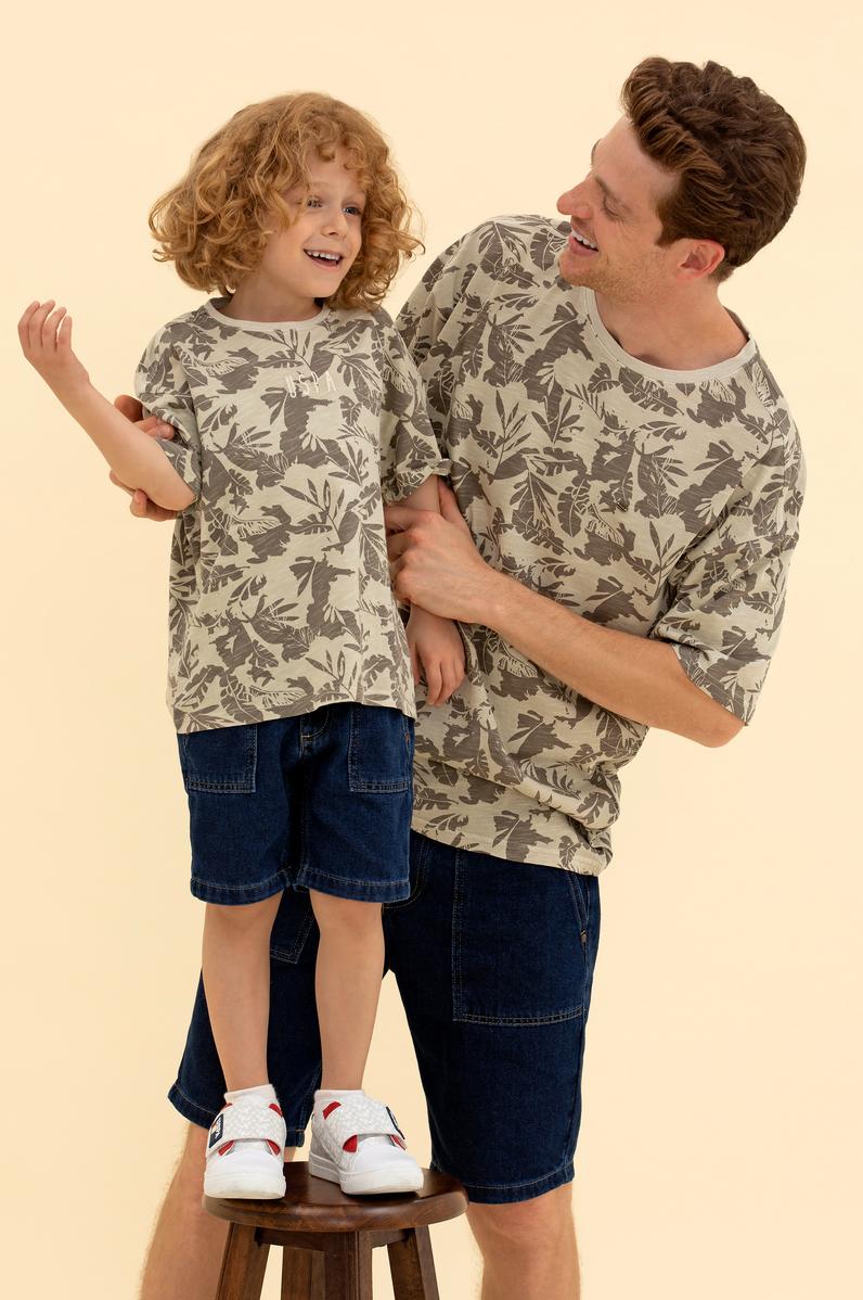 Erkek Taş Comfort Bisiklet Yaka Tişört