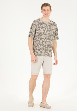 Erkek Taş Comfort Bisiklet Yaka Tişört - 50263488024