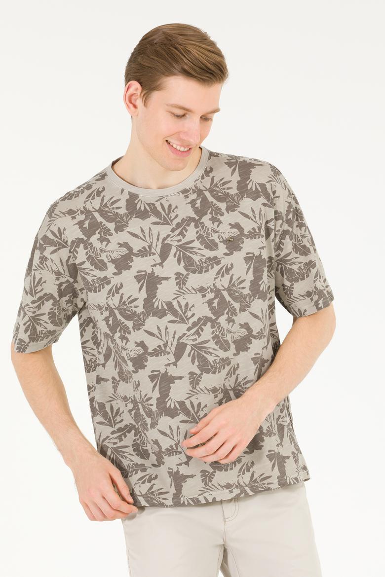 Erkek Taş Comfort Bisiklet Yaka Tişört - 50263488024