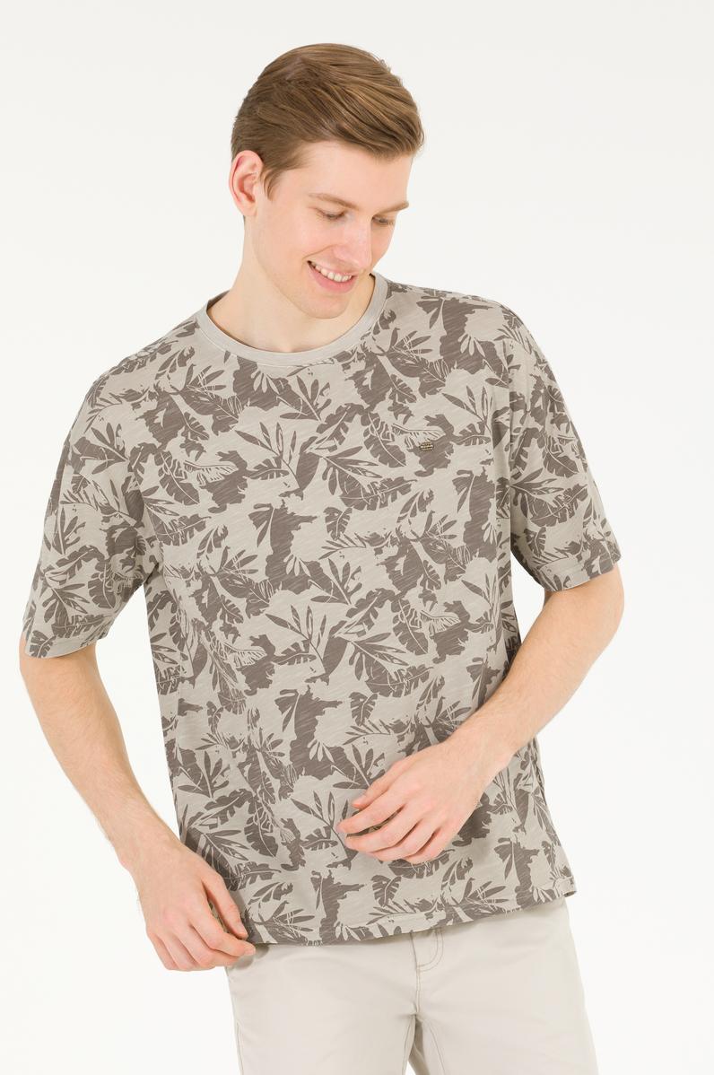 Erkek Taş Comfort Bisiklet Yaka Tişört