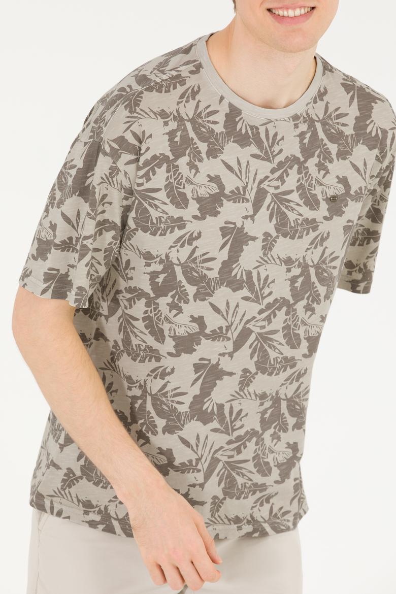 Erkek Taş Comfort Bisiklet Yaka Tişört - 50263488024