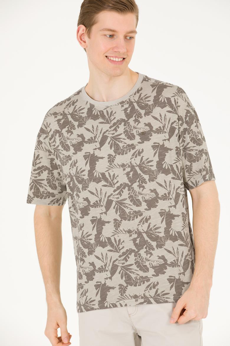 Erkek Taş Comfort Bisiklet Yaka Tişört - 50263488024