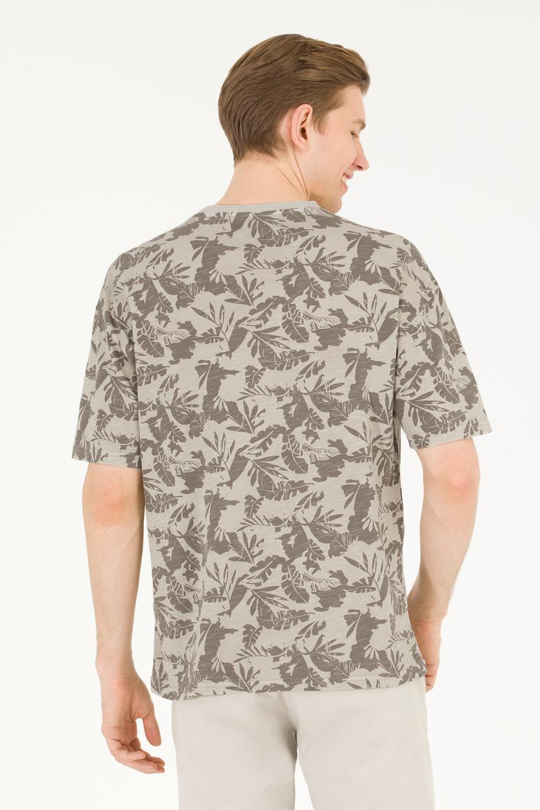 Erkek Taş Comfort Bisiklet Yaka Tişört - 50263488024