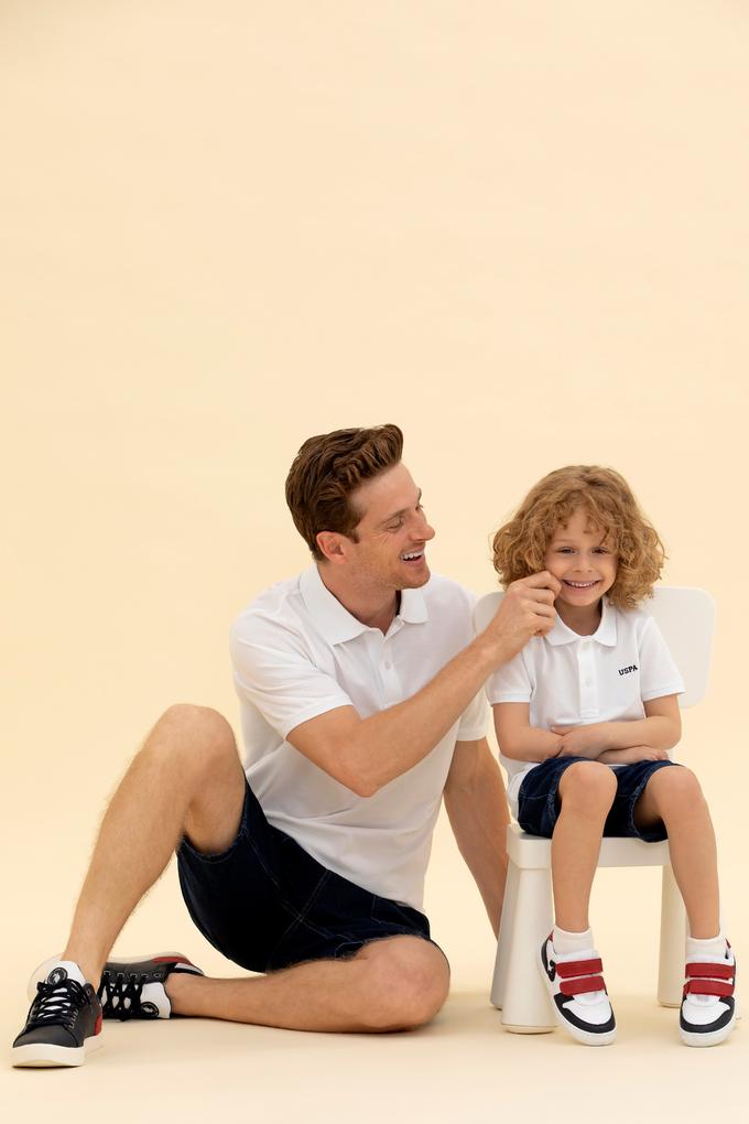 Erkek Beyaz Basic Polo Yaka Tişört