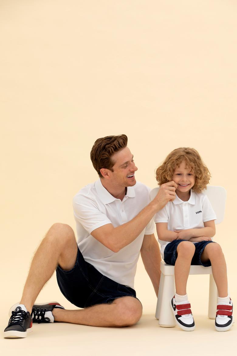 Erkek Beyaz Basic Polo Yaka Tişört