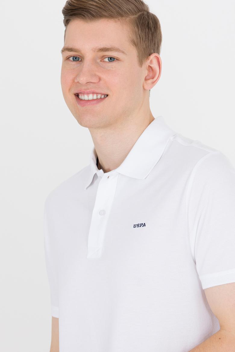 Erkek Beyaz Basic Polo Yaka Tişört - 50264892008