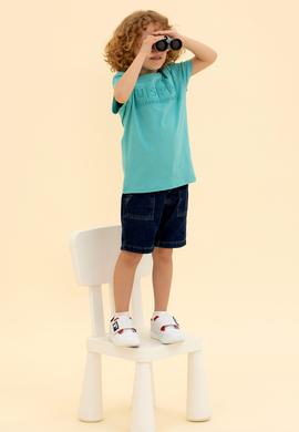 Çocuk Mint Yeşili Bisiklet Yaka Tişört - 50263496046