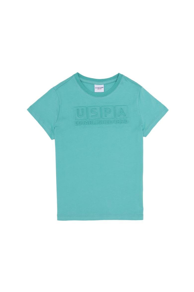 Çocuk Mint Yeşili Bisiklet Yaka Tişört - 50263496046