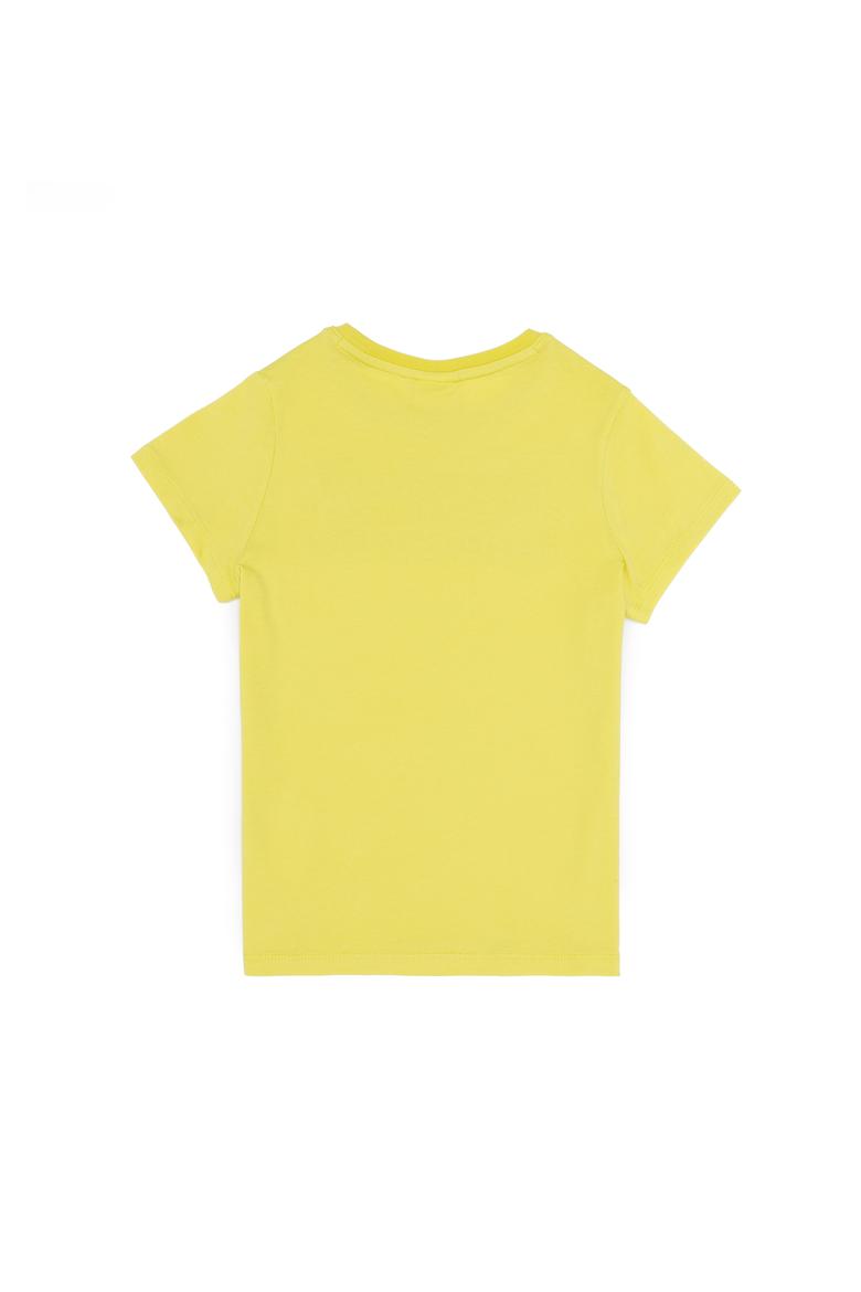 Çocuk Neon Sarı Bisiklet Yaka Tişört - 50263496037