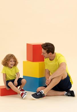 Çocuk Neon Sarı Bisiklet Yaka Tişört - 50263496037