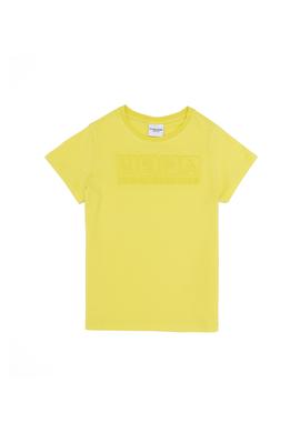 Çocuk Neon Sarı Bisiklet Yaka Tişört - 50263496037