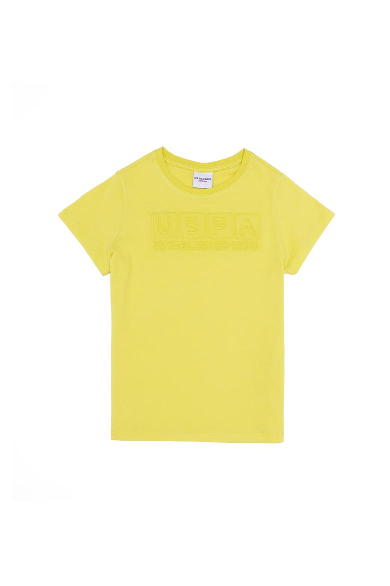 Çocuk Neon Sarı Bisiklet Yaka Tişört - 50263496037