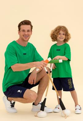 Çocuk Yeşil Bisiklet Yaka Tişört - 50263287016