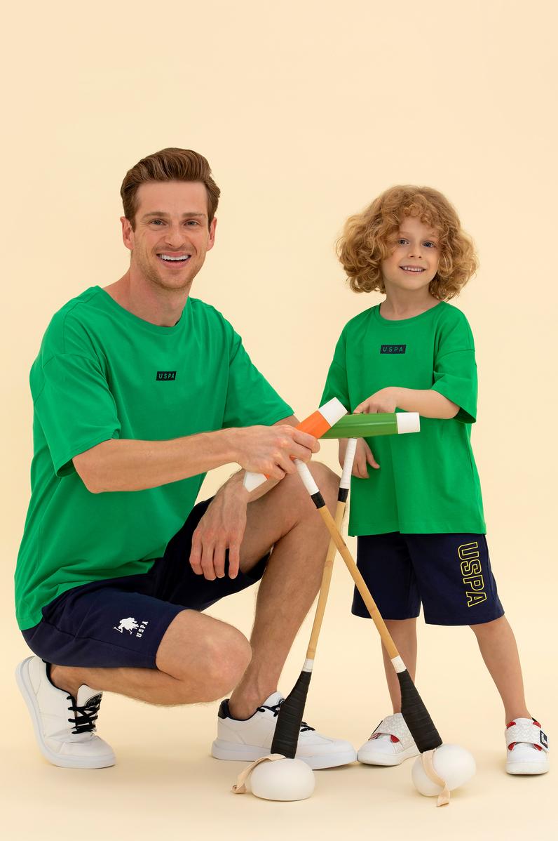 Çocuk Yeşil Bisiklet Yaka Tişört