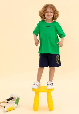 Çocuk Yeşil Bisiklet Yaka Tişört - 50263287016