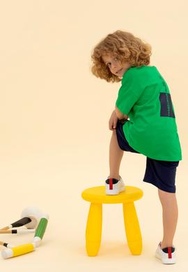 Çocuk Yeşil Bisiklet Yaka Tişört - 50263287016