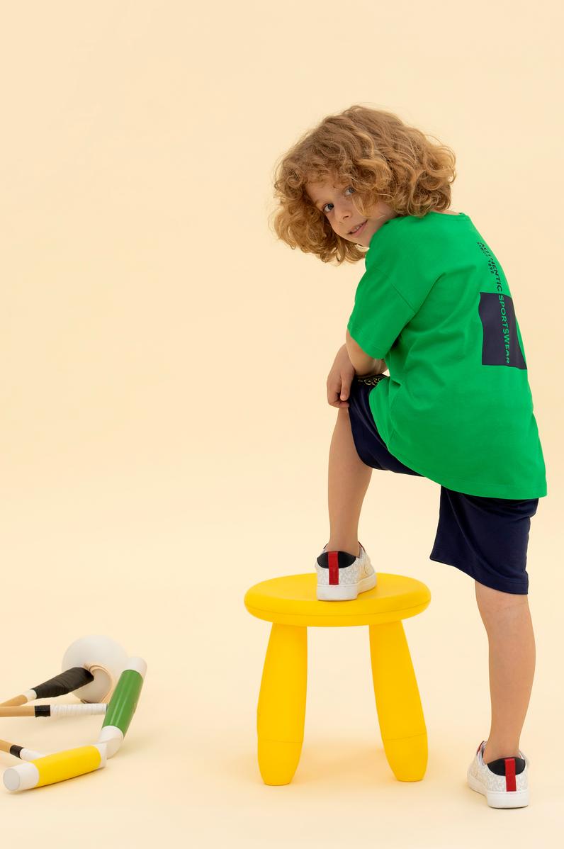 Çocuk Yeşil Bisiklet Yaka Tişört