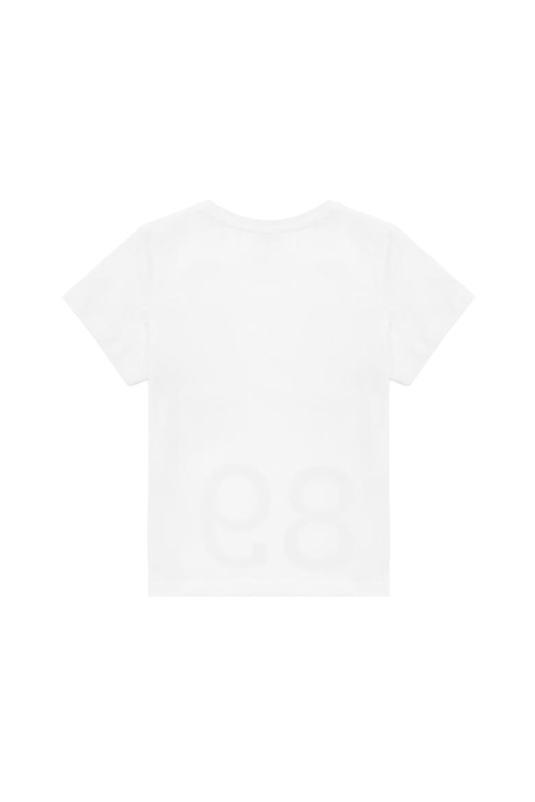 Çocuk Beyaz Bisiklet Yaka Tişört - 50265975028