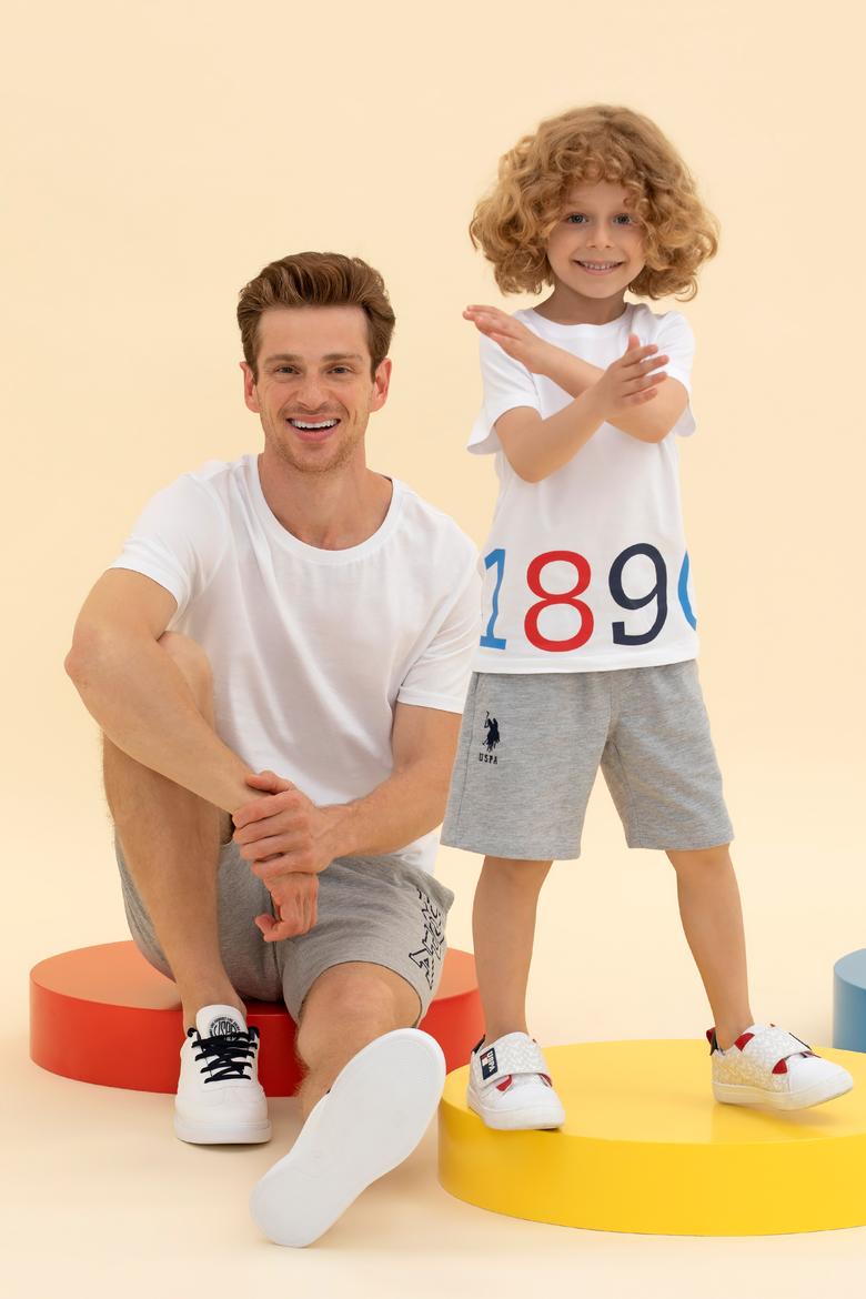 Çocuk Beyaz Bisiklet Yaka Tişört - 50265975028