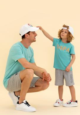 Çocuk Mint Yeşili Bisiklet Yaka Tişört - 50266039014