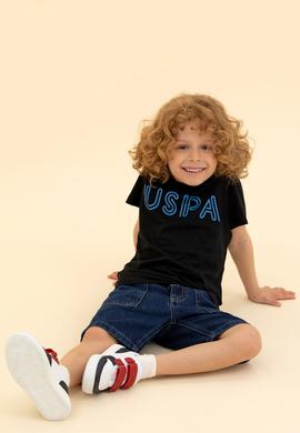 Çocuk Siyah Bisiklet Yaka Tişört - 50266039043