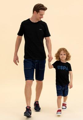 Çocuk Siyah Bisiklet Yaka Tişört - 50266039043