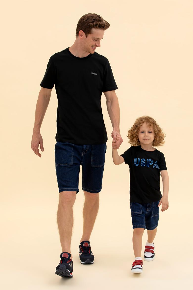 Çocuk Siyah Bisiklet Yaka Tişört