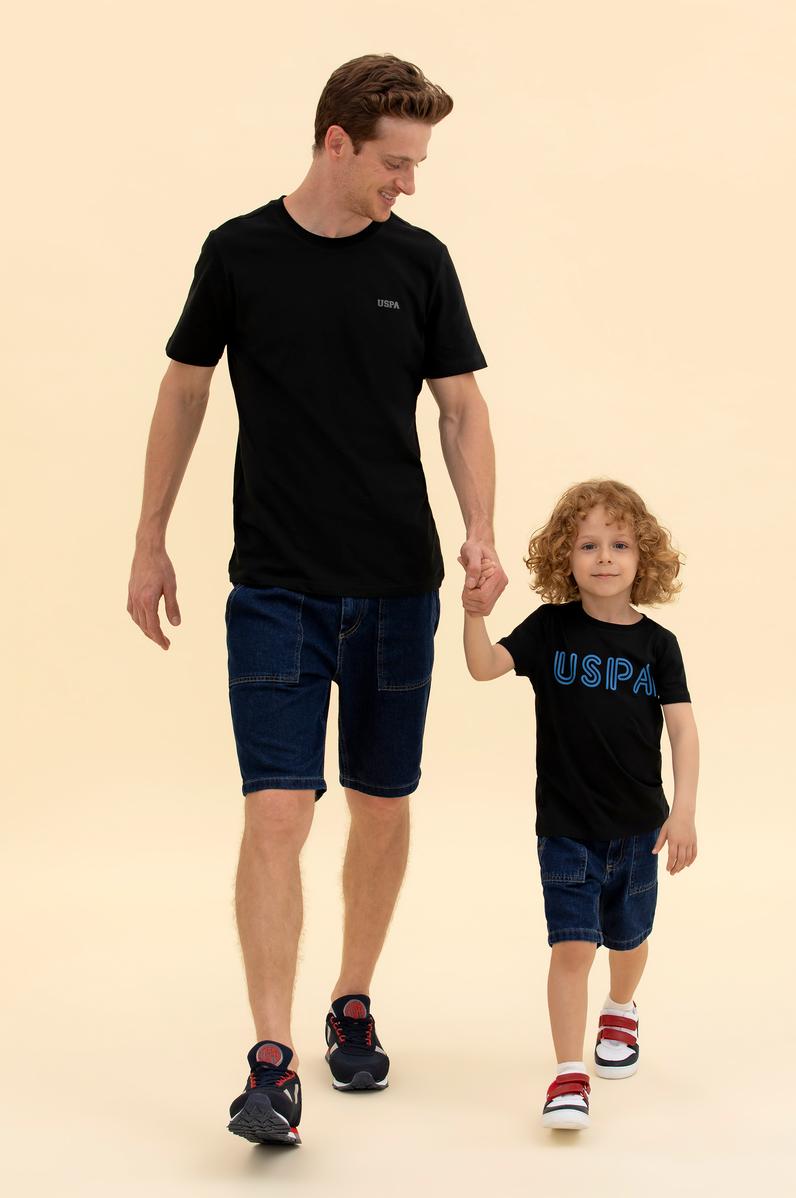 Çocuk Siyah Bisiklet Yaka Tişört