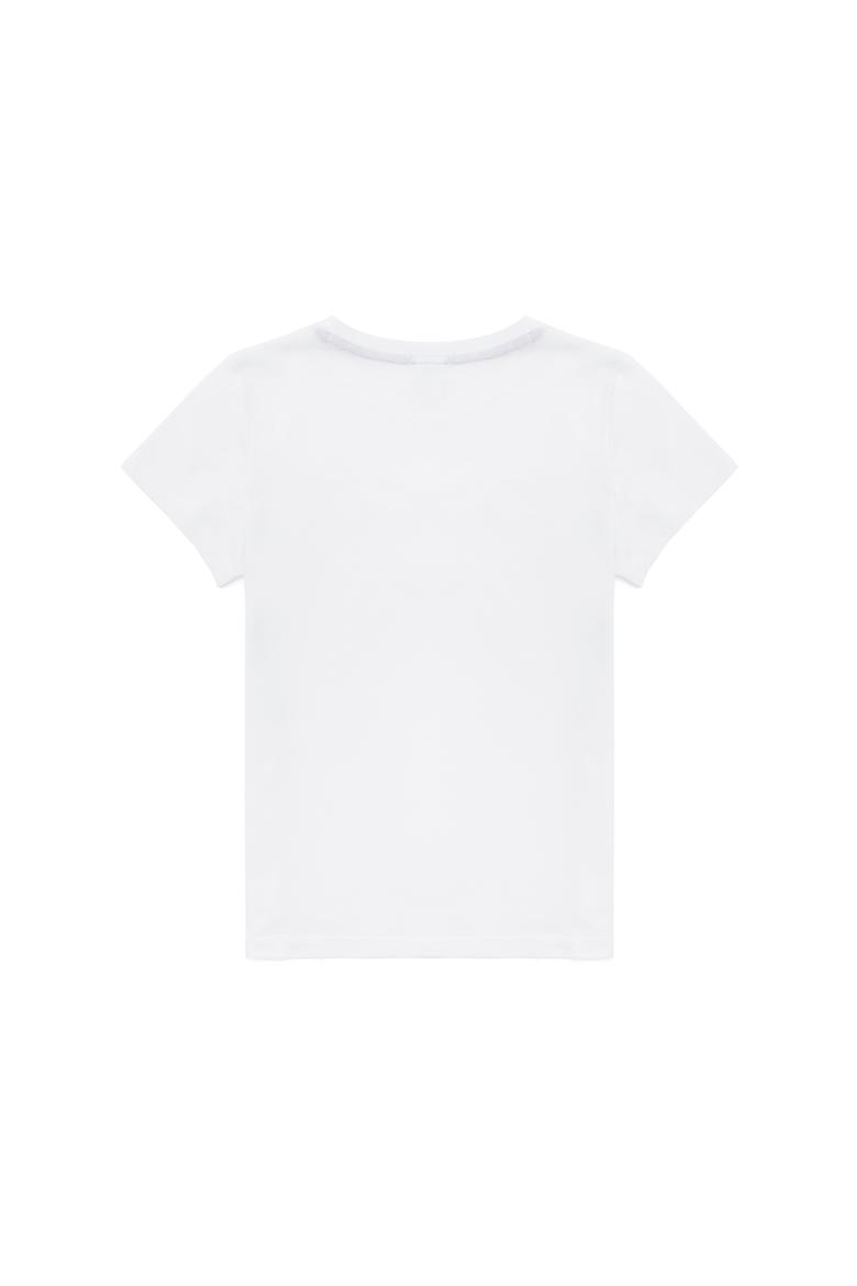 Çocuk Beyaz Bisiklet Yaka Tişört - 50266039098