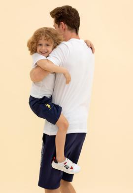 Çocuk Beyaz Bisiklet Yaka Tişört - 50266039098