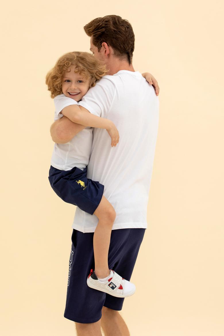 Çocuk Beyaz Bisiklet Yaka Tişört - 50266039098