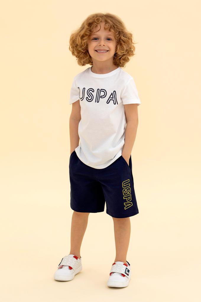 Çocuk Beyaz Bisiklet Yaka Tişört