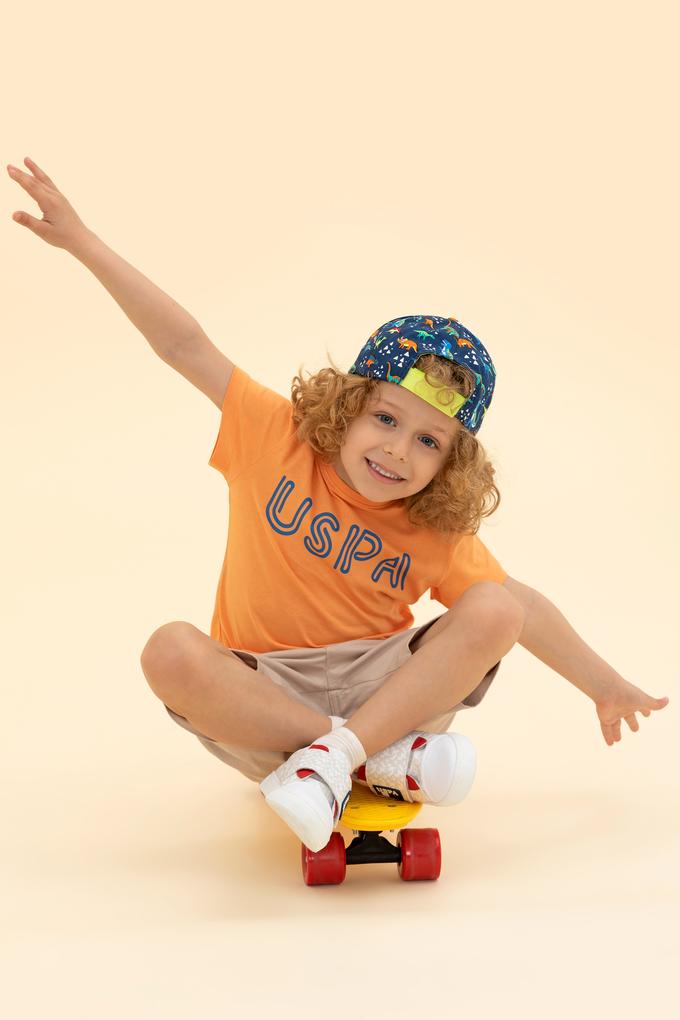 Çocuk Turuncu Bisiklet Yaka Tişört