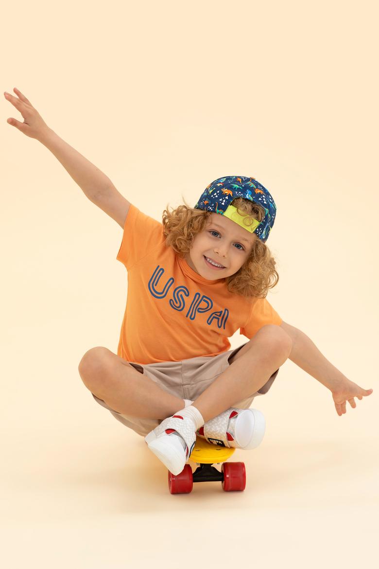 Çocuk Turuncu Bisiklet Yaka Tişört