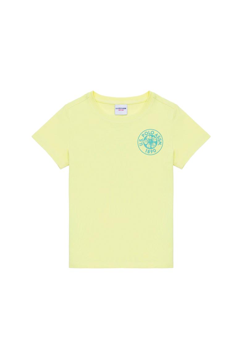 Çocuk Açık Sarı Bisiklet Yaka Tişört - 50266073022