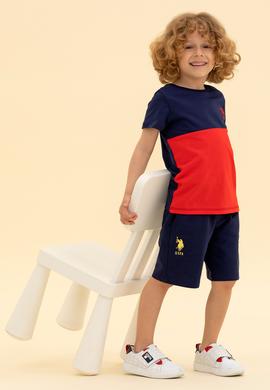 Çocuk Lacivert Bisiklet Yaka Tişört - 50267251013