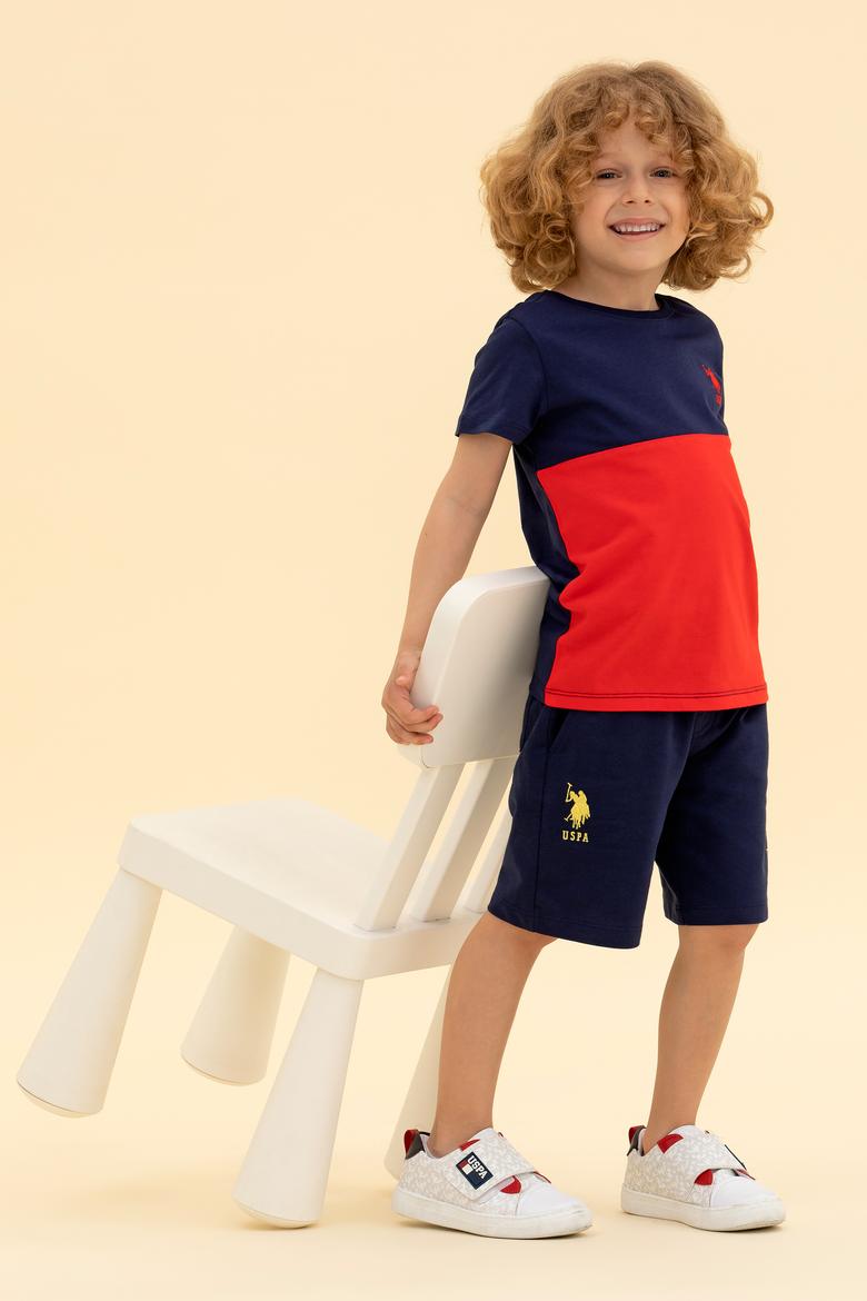 Çocuk Lacivert Bisiklet Yaka Tişört - 50267251013