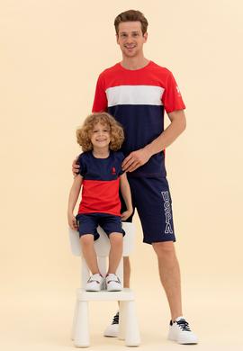 Çocuk Lacivert Bisiklet Yaka Tişört - 50267251013