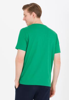 Erkek Yeşil Bisiklet Yaka Tişört - 50264950047