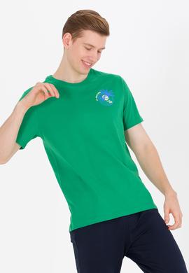 Erkek Yeşil Bisiklet Yaka Tişört - 50264950047