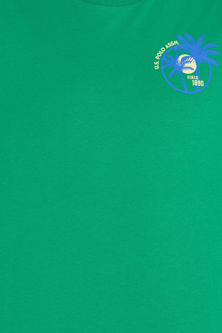 Erkek Yeşil Bisiklet Yaka Tişört - 50264950047