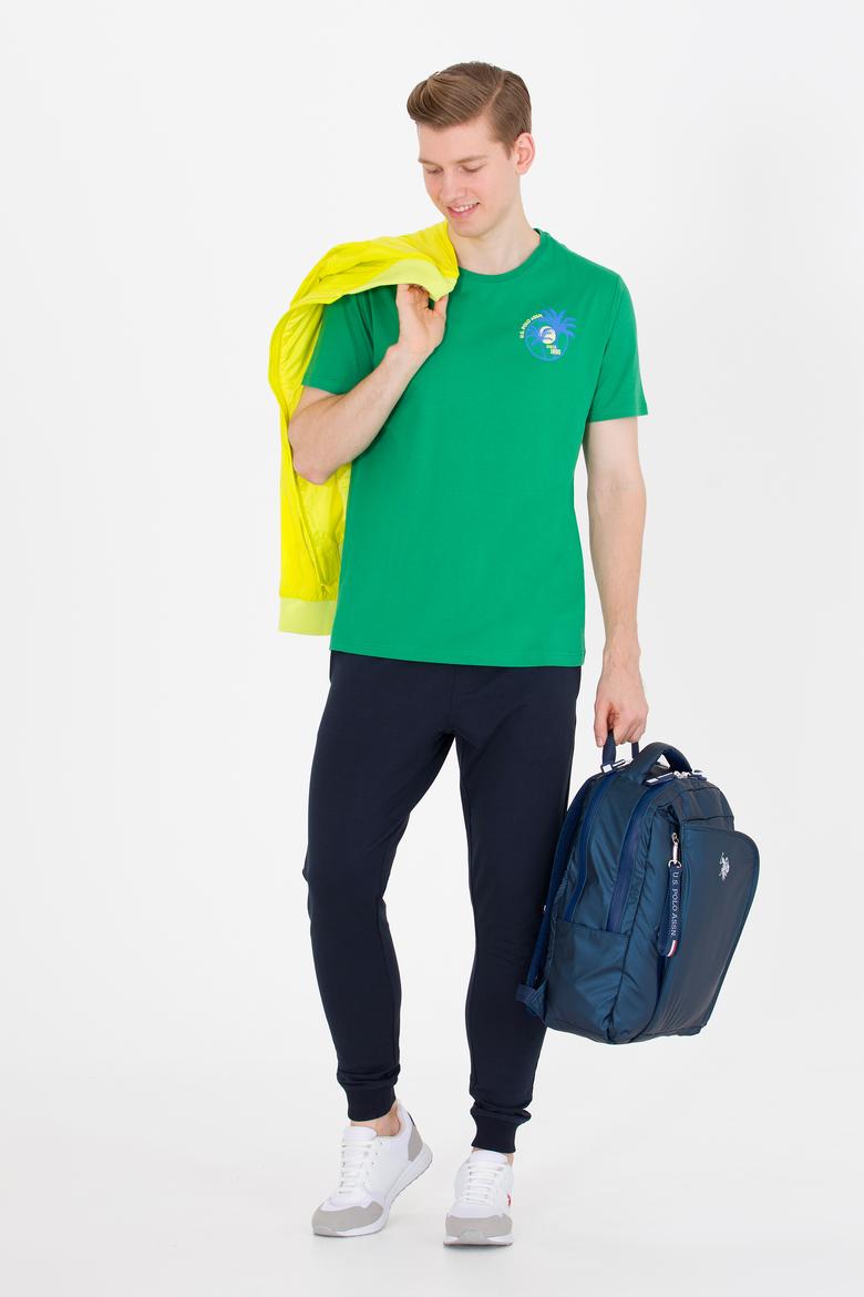 Erkek Yeşil Bisiklet Yaka Tişört - 50264950047