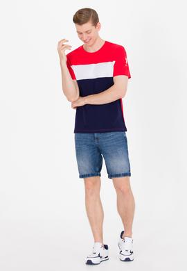 Erkek Lacivert Bisiklet Yaka Tişört - 50264953001