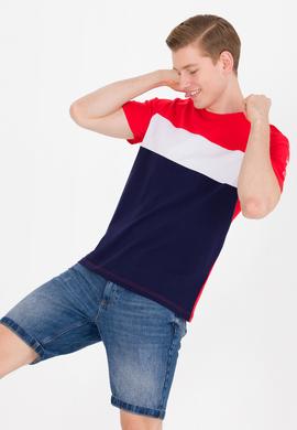 Erkek Lacivert Bisiklet Yaka Tişört - 50264953001